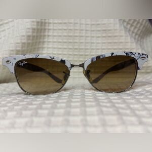 VINTAGE Ray-Ban Gradient  Midnight Purple & White ClubMaster Cat-Eye Sunglasses